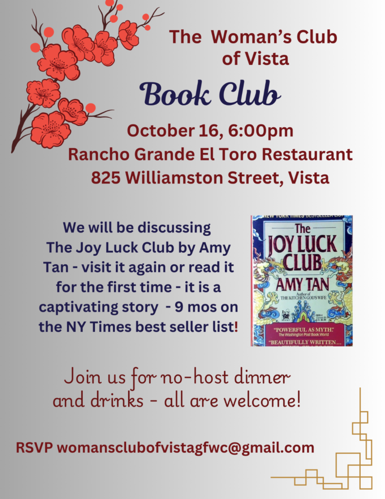 October Book Club Flyer - The Joy Luck Club
