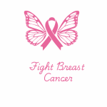 Fight Breast Cancer Butterfly with a pink ribbon as a body