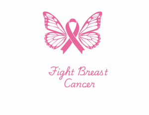Fight Breast Cancer Butterfly with a pink ribbon as a body
