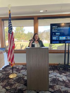 Rachel of Vista Chamber at the podium