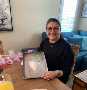 Sylvia and her craft project