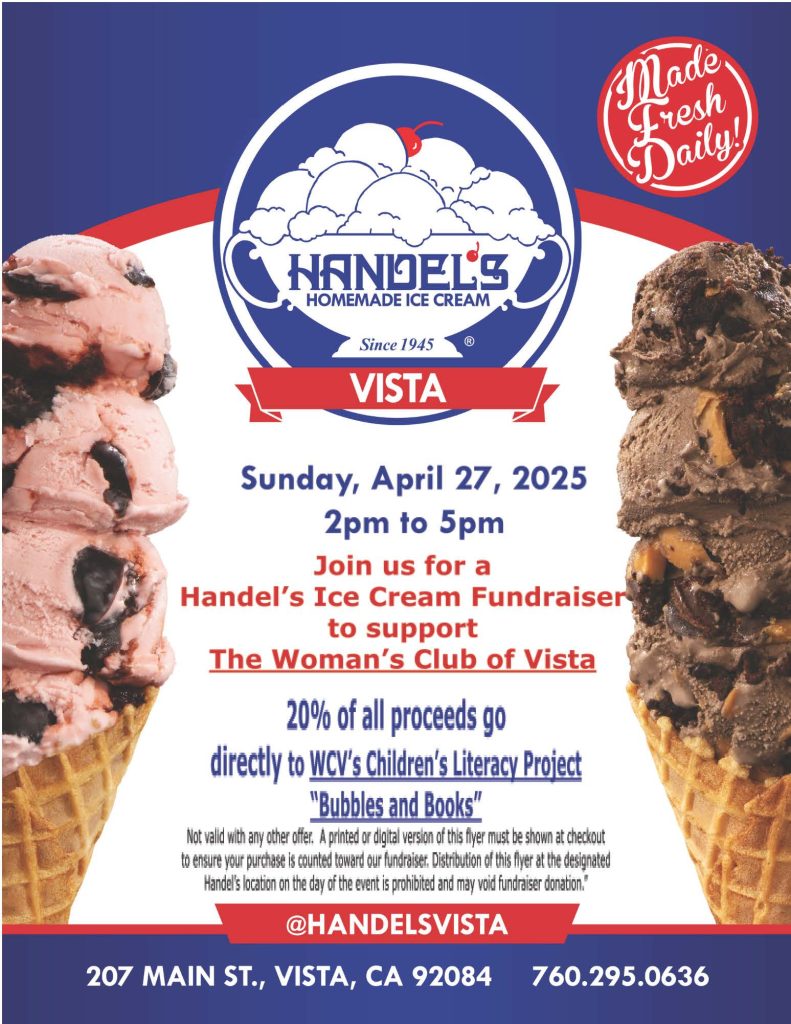 Flyer for fundraiser at Handel's Ice Cream