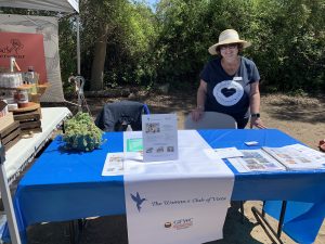 Donna D. at the WCV membership table on Earth Day at AVBG