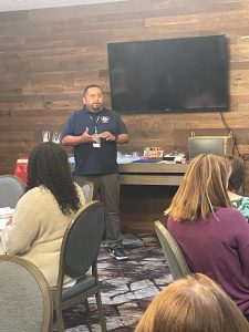 George Hernandez of the Sheriff's Office speaking to WCV members