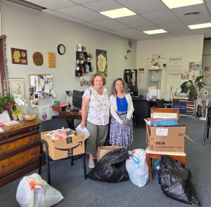 Donna D drops of her donation at Las Valientes