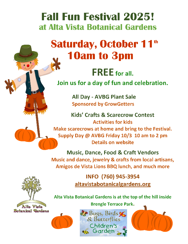 Alta Vista Botanical Gardens Flyer
